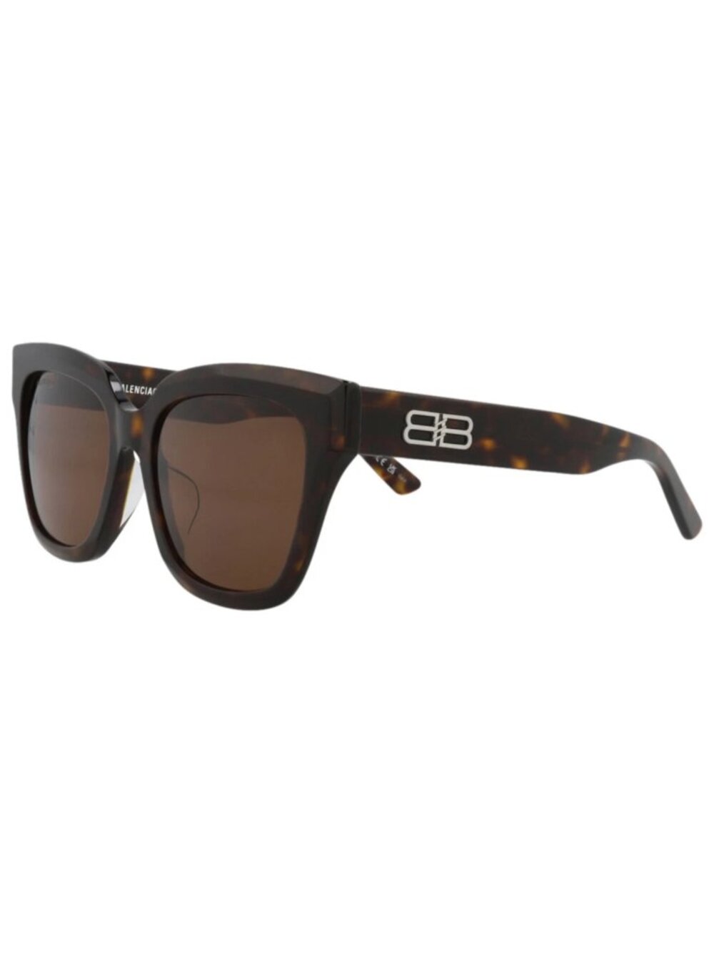 New Balenciaga Women's Sunglasses Square Rectangle Acetate Frame Havana Havana